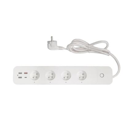 Immax NEO 07771L - NEO LITE Smart grenuttag med 4 AC-uttag + 3xUSB + 1xUSB-C, Wi-Fi (Tuya)