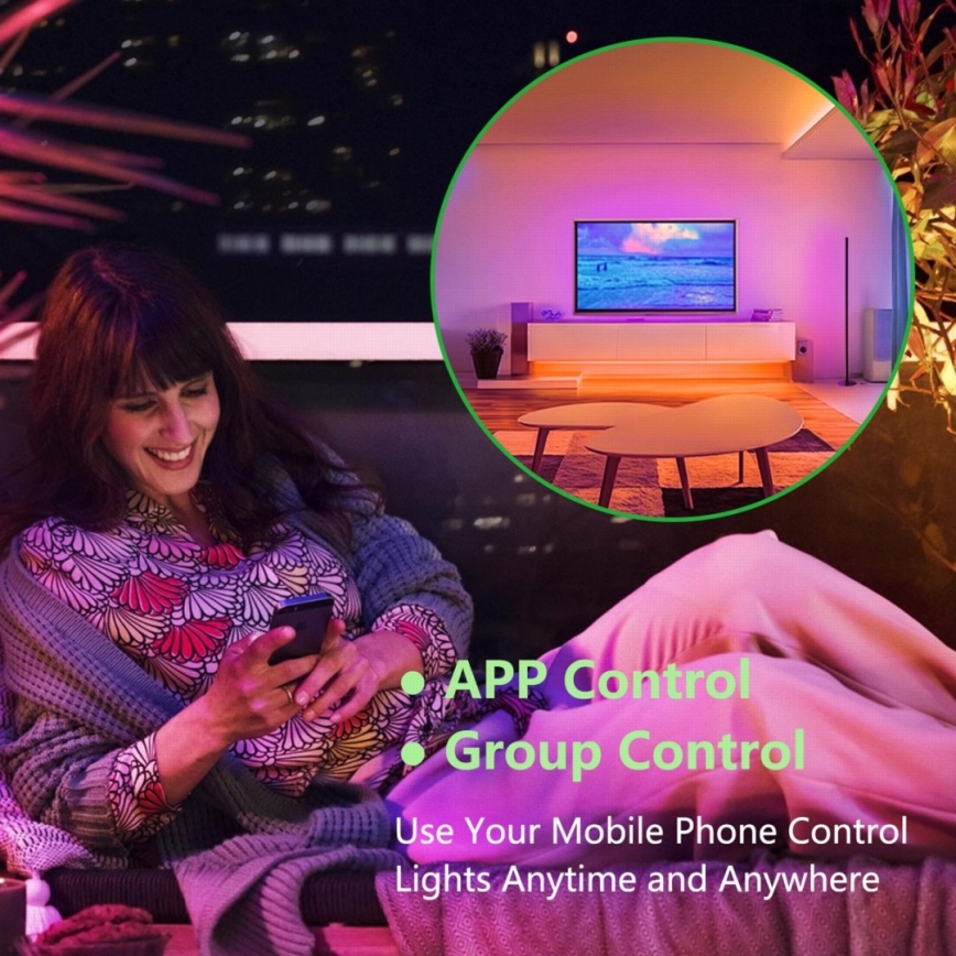 Immax NEO 07776L - LED RGB dimbar golvlampa AMBIENTE LED/12W/230V Wi-Fi Tuya + fjärrkontroll