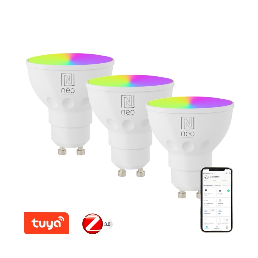 Immax NEO 07777C - SET OM 3 LED RGB+CCT Dimbara lampor GU10/4,8W/230V Tuya