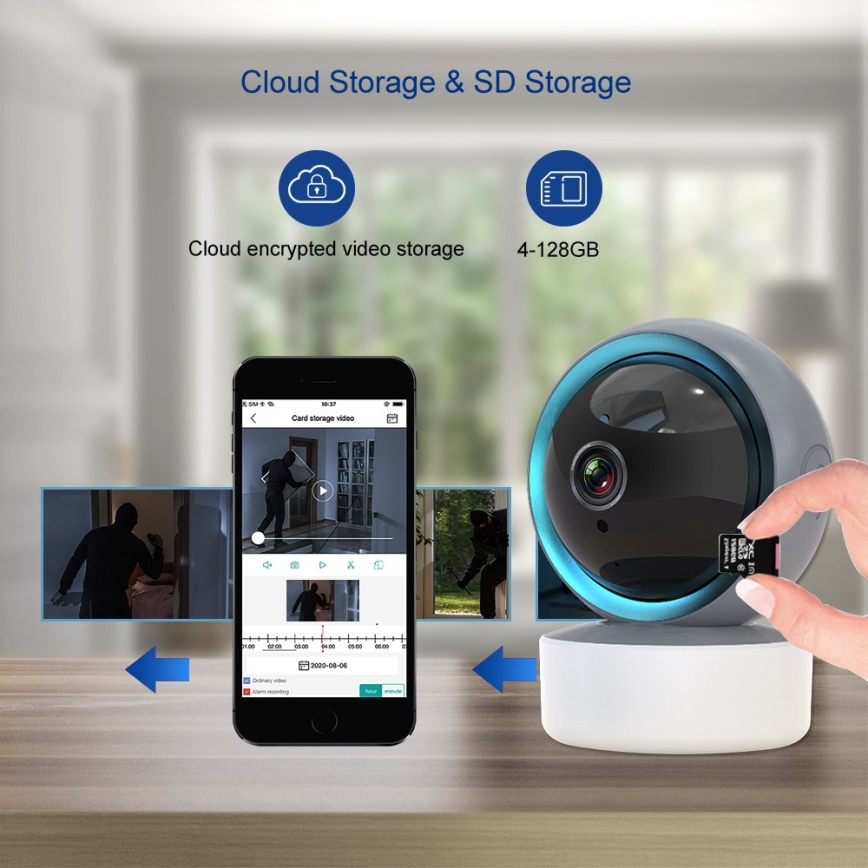 Immax NEO 07781L  - Smart inomhus kamera med sensor EYE NEO LITE 355° P/T 5MP Wi-Fi Tuya