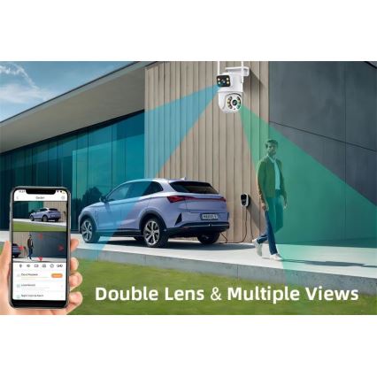Immax NEO 07783L - Smart utomhuskamera med DOUBLE-sensor 355° P/T 2x2MP IP65 Wi-Fi Tuya