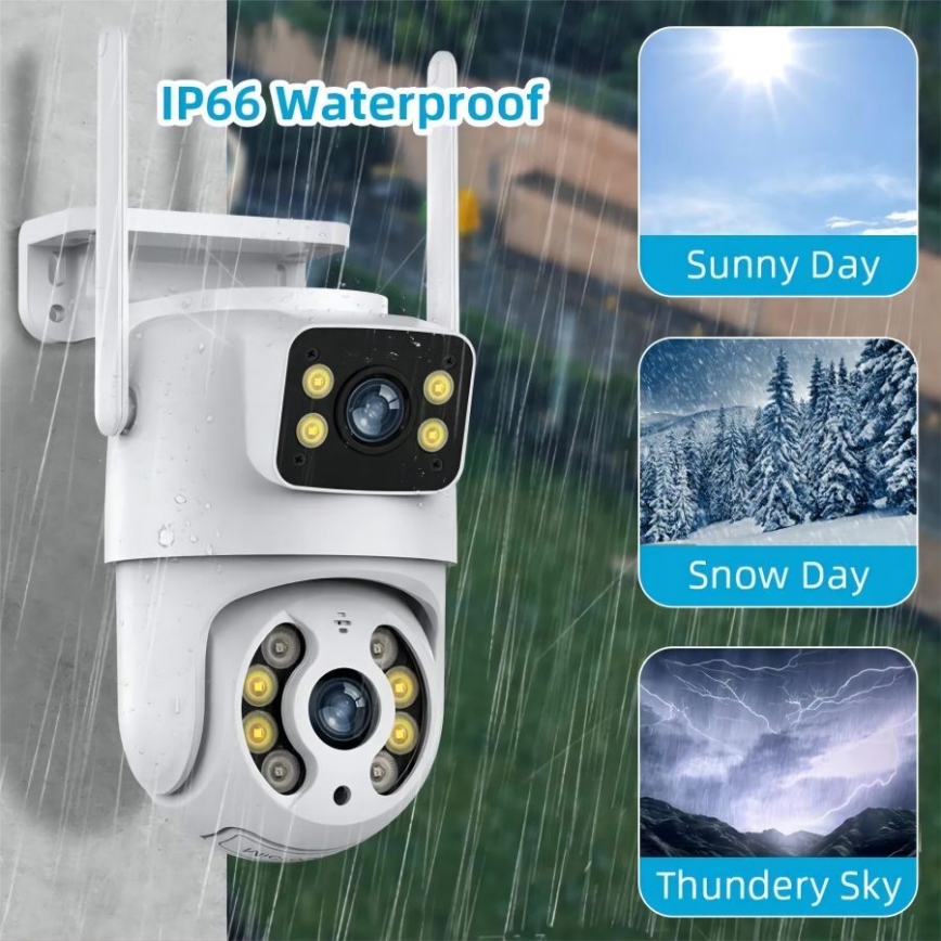 Immax NEO 07783L - Smart utomhuskamera med DOUBLE-sensor 355° P/T 2x2MP IP65 Wi-Fi Tuya