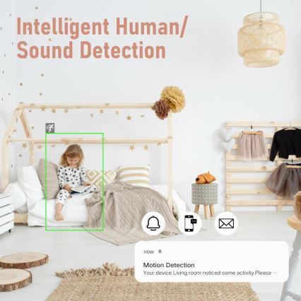 Immax NEO 07789L - Smart kamera med sensor 355° 50° P/T 4MP Wi-Fi Tuya rosa