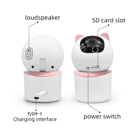 Immax NEO 07789L - Smart kamera med sensor 355° 50° P/T 4MP Wi-Fi Tuya rosa