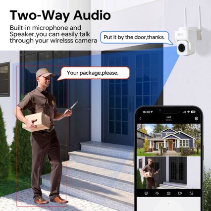 Immax NEO 07793L - Smart utomhuskamera med CUBE-sensor 4MP 5V IP65 Wi-Fi Tuya