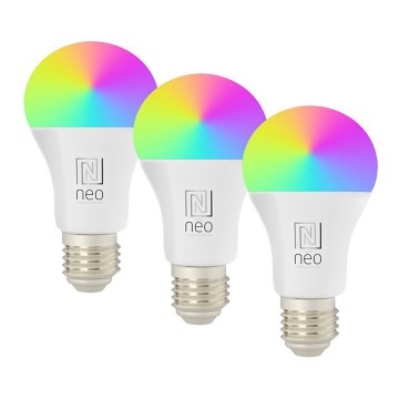 Immax NEO 07794CDO - Set med 3 dimbara LED-lampor RGB+CCT E27/14W/230V 2700K-6500K Tuya Wi-Fi + fjärrkontroll