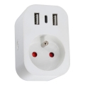 Immax NEO 07799L - Smart grenuttag 16A/230V + 2xUSB+1xUSB-C Wi-Fi Tuya