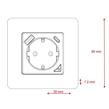 Immax NEO 07801L - Smart uttag 16A/230V + 1xUSB-A + 1xUSB-C Tuya SCHUKO
