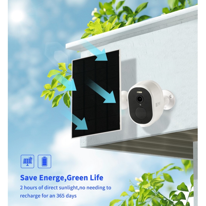 Immax NEO 07802L - Smart utomhuskamera med solpanel och BARREL-sensor 5000 mAh Wi-Fi Tuya IP65