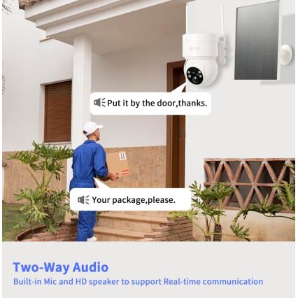 Immax NEO 07803L - Smart utomhuskamera med solpanel och SENTRY-sensor 6000 mAh Wi-Fi Tuya IP65