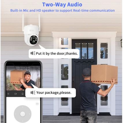 Immax NEO 07804L - Smart utomhuskamera med solpanel och sensor, 9000 mAh, Wi-Fi, Tuya, IP65