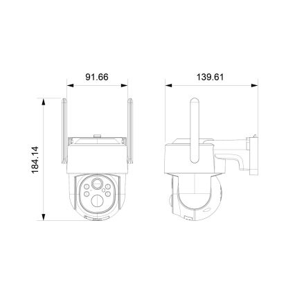 Immax NEO 07804L - Smart utomhuskamera med solpanel och sensor, 9000 mAh, Wi-Fi, Tuya, IP65