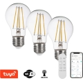 Immax NEO 07806CDO - 3-pack CCT, dimbar LED-lampa E27/7,3W/230V Tuya Wi‑Fi + fjärrkontroll