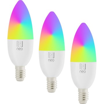 Immax NEO 07808C - 3-pack dimbara LED-lampor RGB+CCT E14/4,8W/230V Wi-Fi Tuya