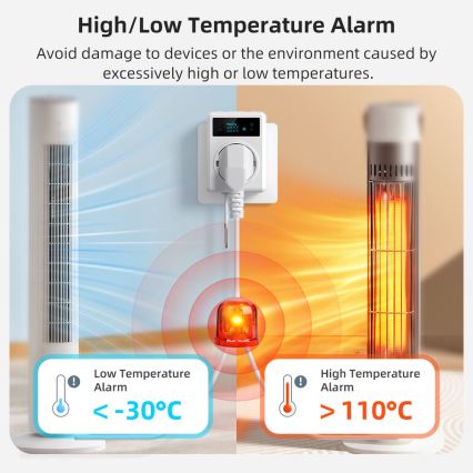 Immax NEO 07811L - Smart vägguttag med termometer F 3680W Tuya Wi‑Fi