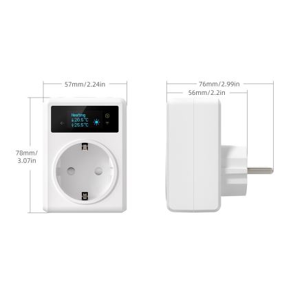 Immax NEO 07811L - Smart vägguttag med termometer F 3680W Tuya Wi‑Fi
