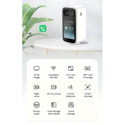 Immax NEO 07814L - Smart inomhuskamera med 4 MP-sensor, 5 V, Tuya-kompatibel Wi‑Fi