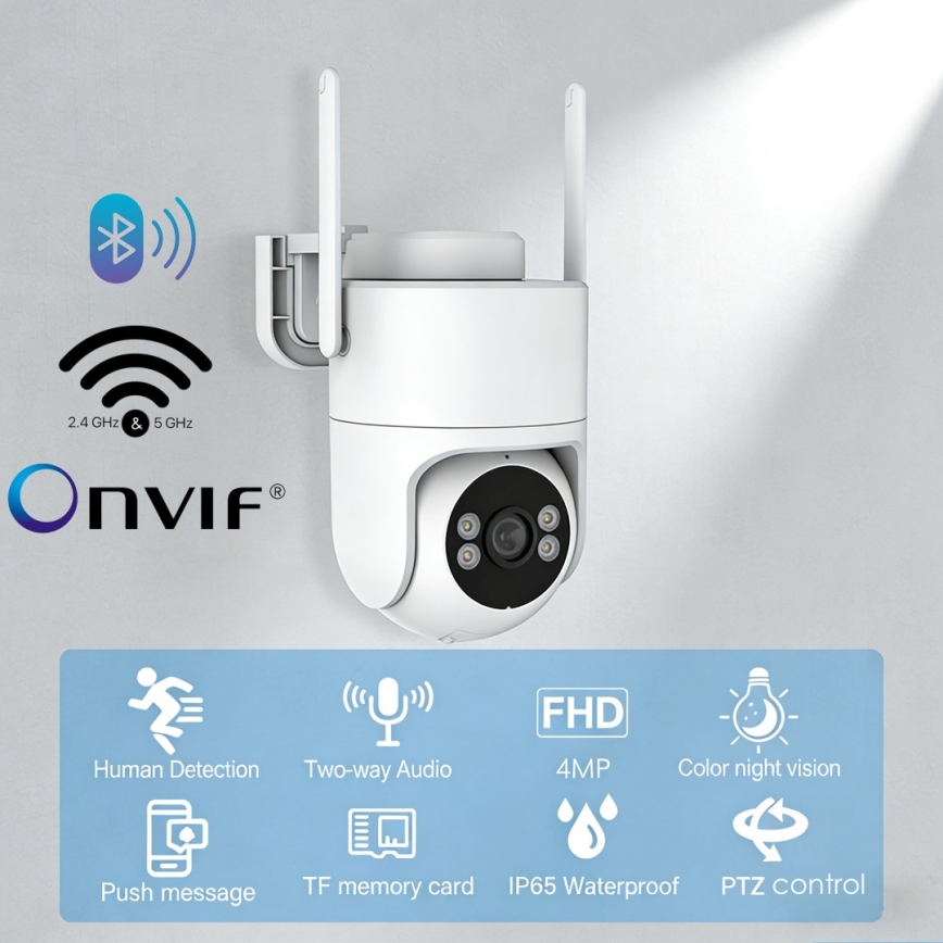 Immax NEO 07819L - Smart utomhuskamera med 4 MP-sensor 5V IP65 Wi-FI