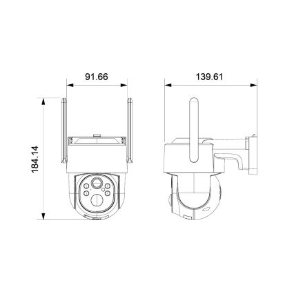 Immax NEO 07820L - Smart solcellsdriven utomhuskamera med sensor, 6000 mAh-batteri, IP65, Tuya-kompatibel