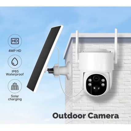 Immax NEO 07820L - Smart utomhussolcellskamera med inbyggd sensor, 6000 mAh-batteri, IP65