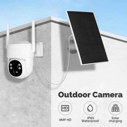 Immax NEO 07820L - Smart utomhussolcellskamera med inbyggd sensor, 6000 mAh-batteri, IP65
