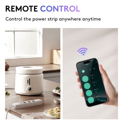 Immax NEO 07821L - Smart förlängningssladd NEO LITE 4AC+1xUSB+2xUSB C Tuya Wi-Fi