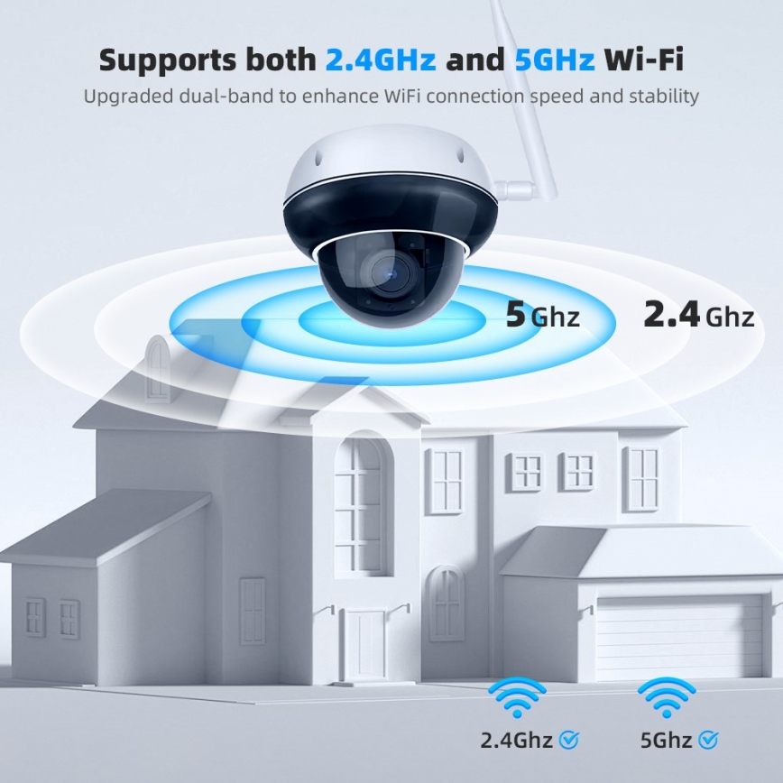 Immax NEO 07825L - Smart utomhuskamera med DOME-sensor, 5 MP, 230 V, IP66, Tuya-kompatibel Wi‑Fi