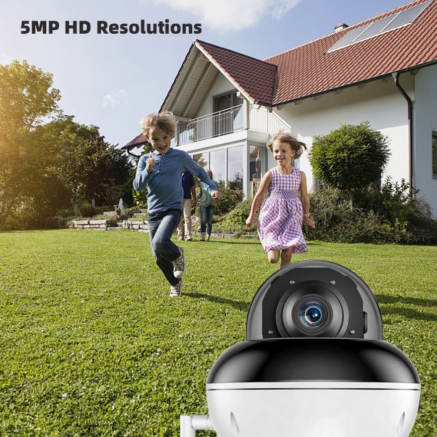 Immax NEO 07825L - Smart utomhuskamera med DOME-sensor, 5 MP, 230 V, IP66, Tuya-kompatibel Wi‑Fi