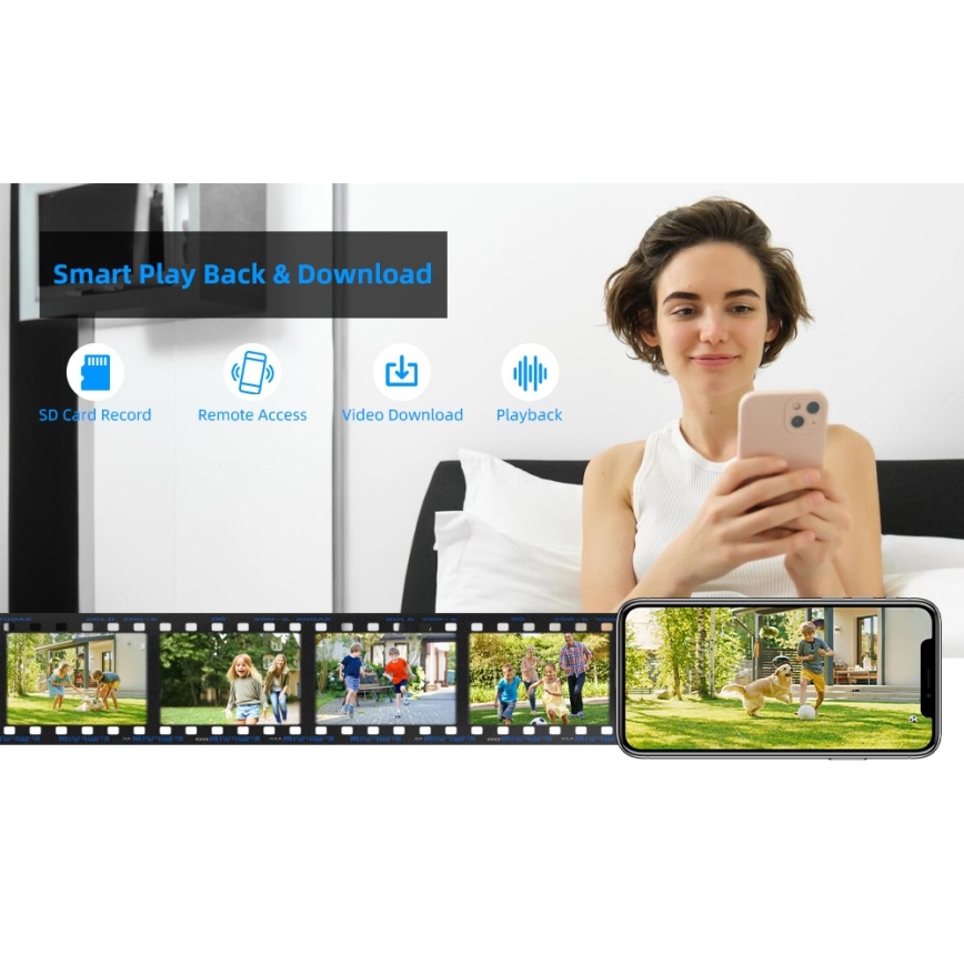 Immax NEO 07825L - Smart utomhuskamera med DOME-sensor, 5 MP, 230 V, IP66, Tuya-kompatibel Wi‑Fi