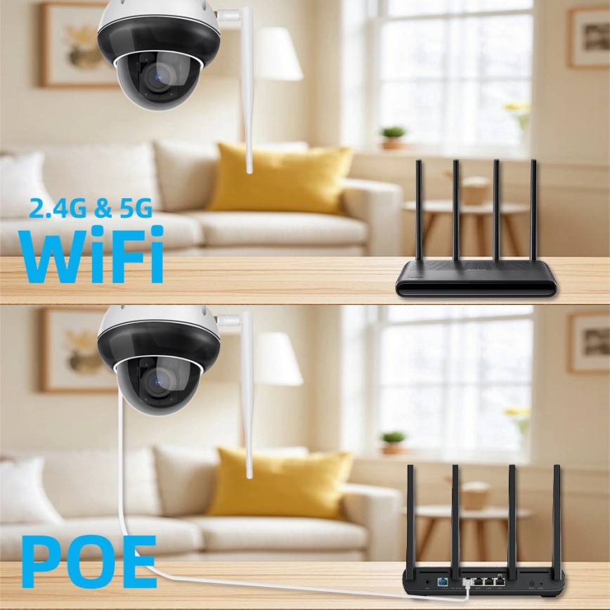 Immax NEO 07825L - Smart utomhuskamera med DOME-sensor, 5 MP, 230 V, IP66, Tuya-kompatibel Wi‑Fi