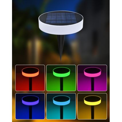 Immax NEO 07910L - LED RGB Dimbart solcellslampa med sensor NEO LITE LED/1W/5V rund IP54 Tuya 1300 mAh