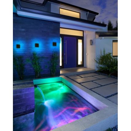 Immax NEO 07911L - LED RGB Dimbart solcellslampa med sensor NEO LITE LED/1W/5V fyrkantig IP54 Tuya 1300 mAh