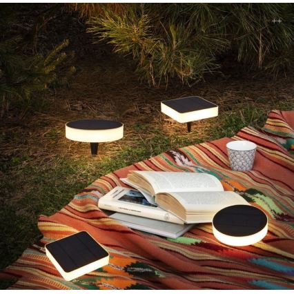 Immax NEO 07911L - LED RGB Dimbart solcellslampa med sensor NEO LITE LED/1W/5V fyrkantig IP54 Tuya 1300 mAh