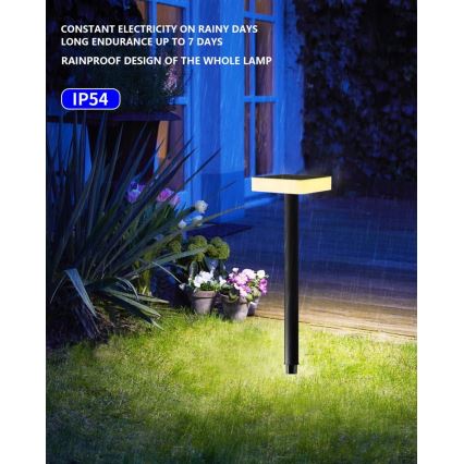 Immax NEO 07911L - LED RGB Dimbart solcellslampa med sensor NEO LITE LED/1W/5V fyrkantig IP54 Tuya 1300 mAh