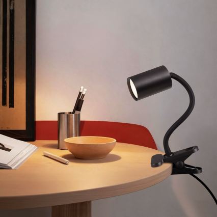 Immax NEO 08293L - Flexibel lampa med klämma PUNTO 1xGU10/9W/230V svart