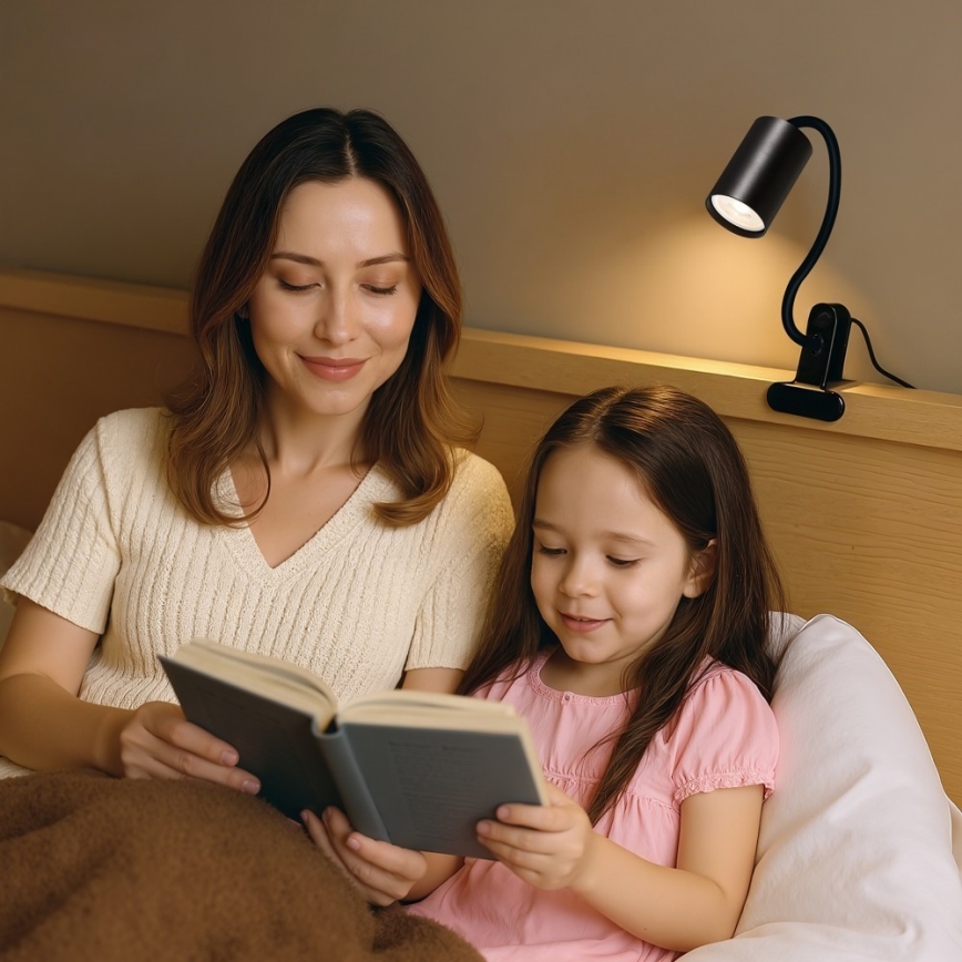 Immax NEO 08293L - Flexibel lampa med klämma PUNTO 1xGU10/9W/230V svart