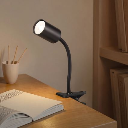 Immax NEO 08293L - Flexibel lampa med klämma PUNTO 1xGU10/9W/230V svart