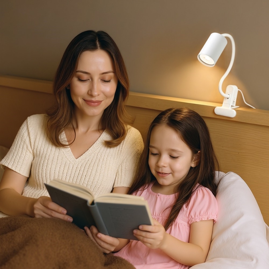 Immax NEO 08294L - Flexibel klämlampa PUNTO 1xGU10/9W/230V vit