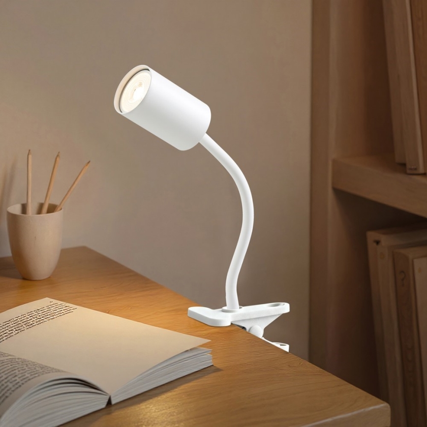 Immax NEO 08294L - Flexibel klämlampa PUNTO 1xGU10/9W/230V vit