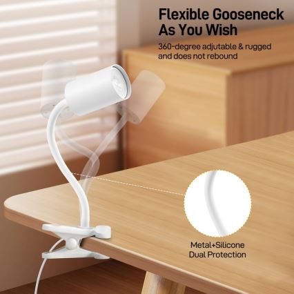 Immax NEO 08294L - Flexibel klämlampa PUNTO 1xGU10/9W/230V vit