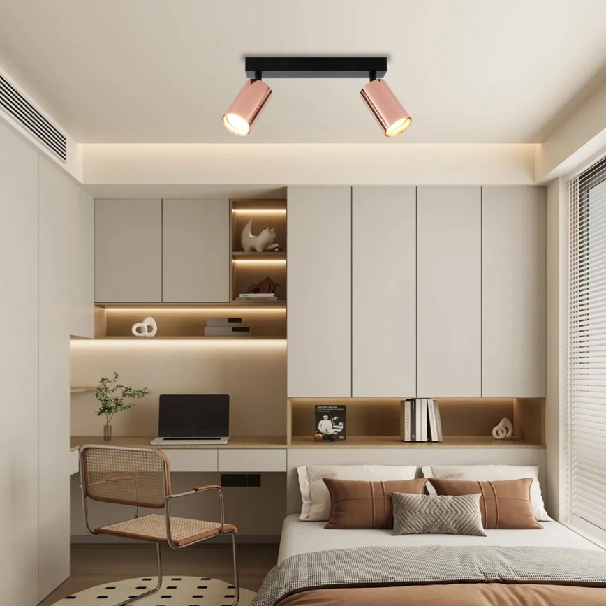 Immax NEO 08302L - Riktbar spotarmatur PUNTO 2xGU10/9W/230V roséguld