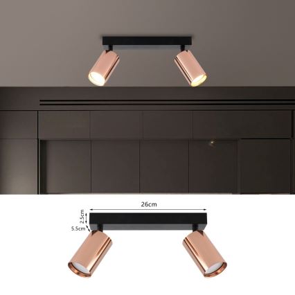 Immax NEO 08302L - Riktbar spotarmatur PUNTO 2xGU10/9W/230V roséguld