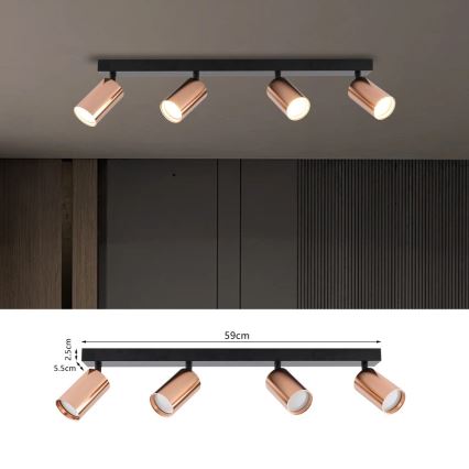 Immax NEO 08303L - Spotlampa PUNTO 4xGU10/9W/230V roséguld