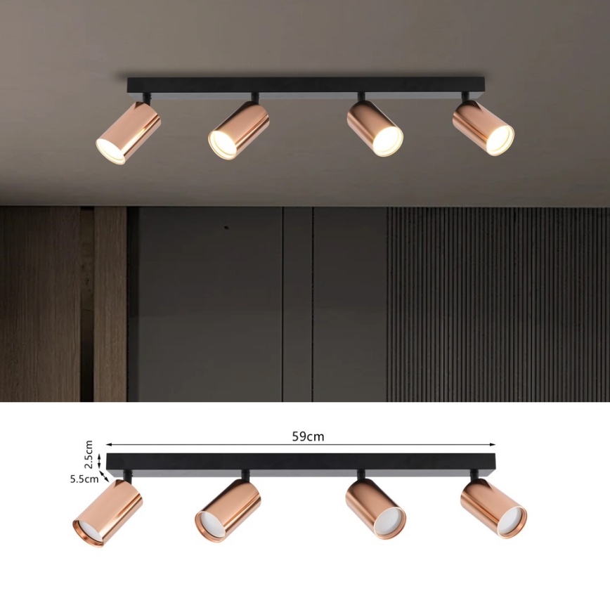 Immax NEO 08303L - Spotlampa PUNTO 4xGU10/9W/230V roséguld