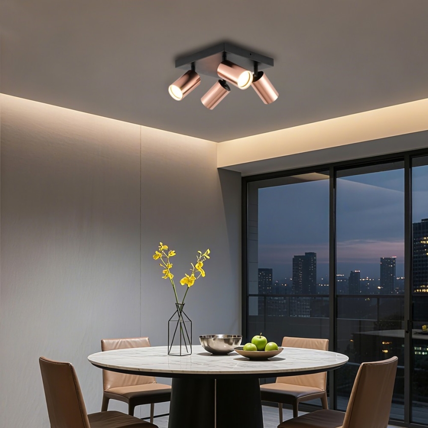 Immax NEO 08304L - Spotlampa PUNTO 4xGU10/9W/230V roséguld