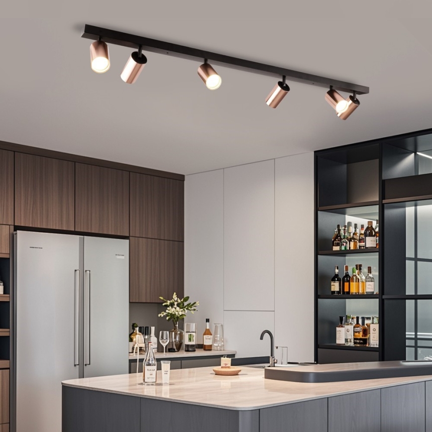 Immax NEO 08305L - Spotlampa PUNTO 6xGU10/9W/230V roséguld