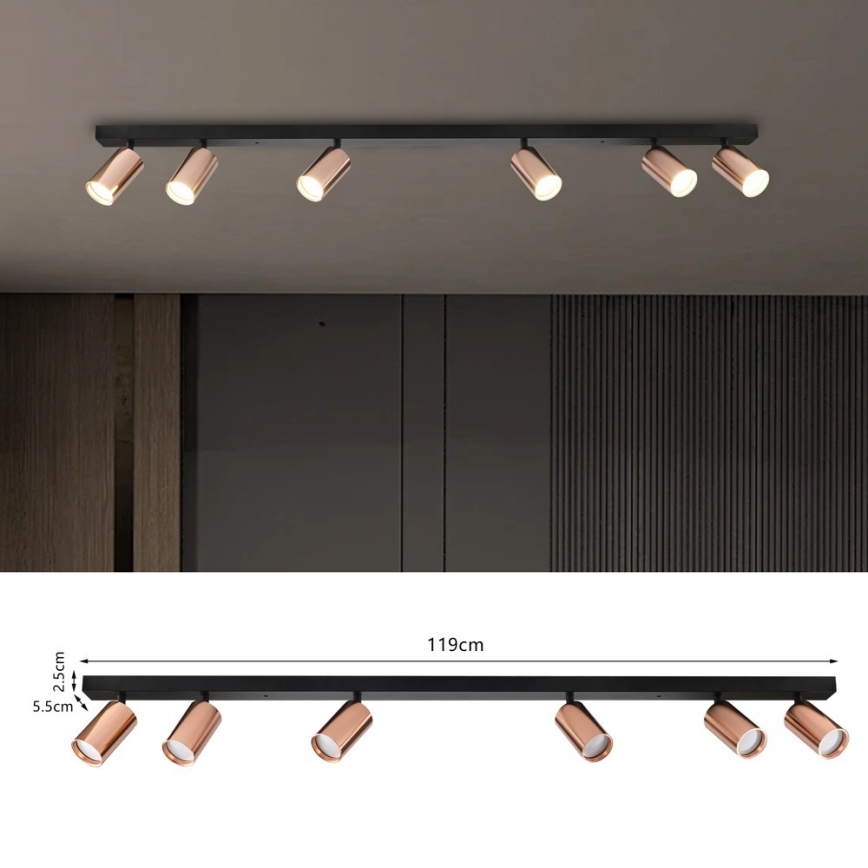Immax NEO 08305L - Spotlampa PUNTO 6xGU10/9W/230V roséguld