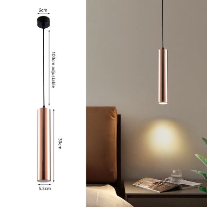 Immax NEO 08306L - Pendellampa med vajer PUNTO 1xGU10/9W/230V roséguld