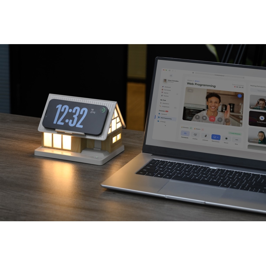 Immax NEO 09108L - LED-bordslampa med trådlös laddning DREAM HOME LED/2W/230V