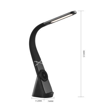 Immax NEO 09110L - Dimbar LED-bordslampa med trådlös laddning MAGIC LED/5W/230V svart